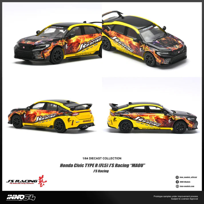 (PRE-ORDER 2026) Honda Civic Type R FL5 J’s Racing “MAOU” – INNO64 1:64 IN64-FL5JS-MAOU
