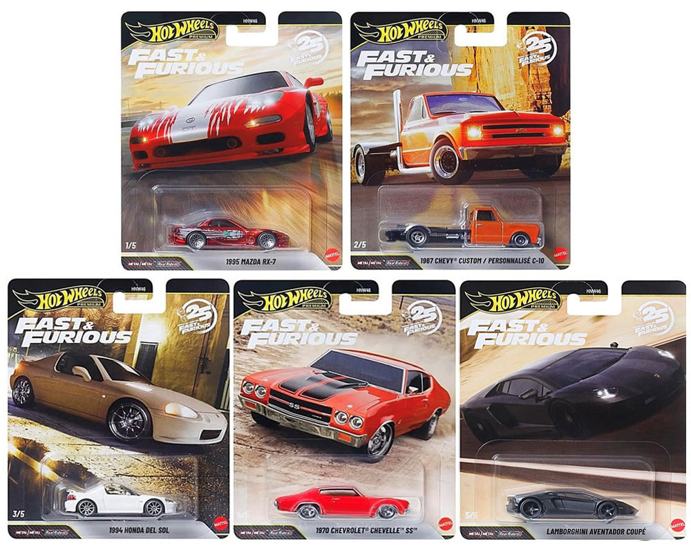 (limit 1 per client) Hot Wheels Premium 1:64 - Fast &amp; Furious 25Th Anniversary Premium 2026 P Assortment Box of 10 Cars - HNW46-956P-SEALED