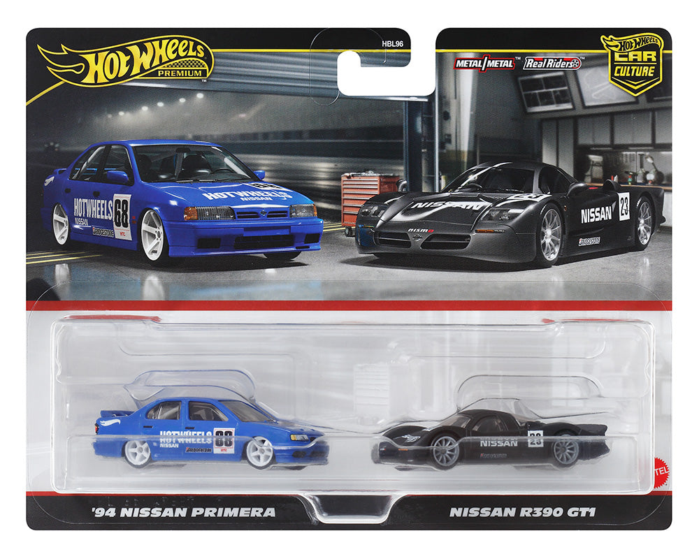 Hot Wheels 1:64 Car Culture Premium 2-Car Set ’94 Nissan Primera &amp; Nissan R390 GT1