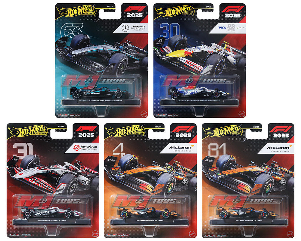 Hot Wheels 1:64 F1 2025 Racing Premium J Assortment Factory Sealed Case