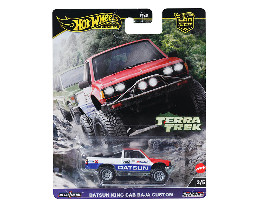 HOT WHEELS PREMIUM CAR CULTURE, TERRA TREK, 3/5, Datsun King Cab Baja Custom Pickup (HRV71)