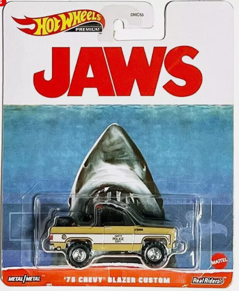 Hot Wheels Premium 2023, Retro Entertainment Q, JAWS, 75 Chevy Blazer Custom (HKC24)