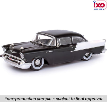(PRE-0RDER 2025) 1957 Chevrolet One-Fifty Sedan - Onyx Black and India Ivory (1:64)