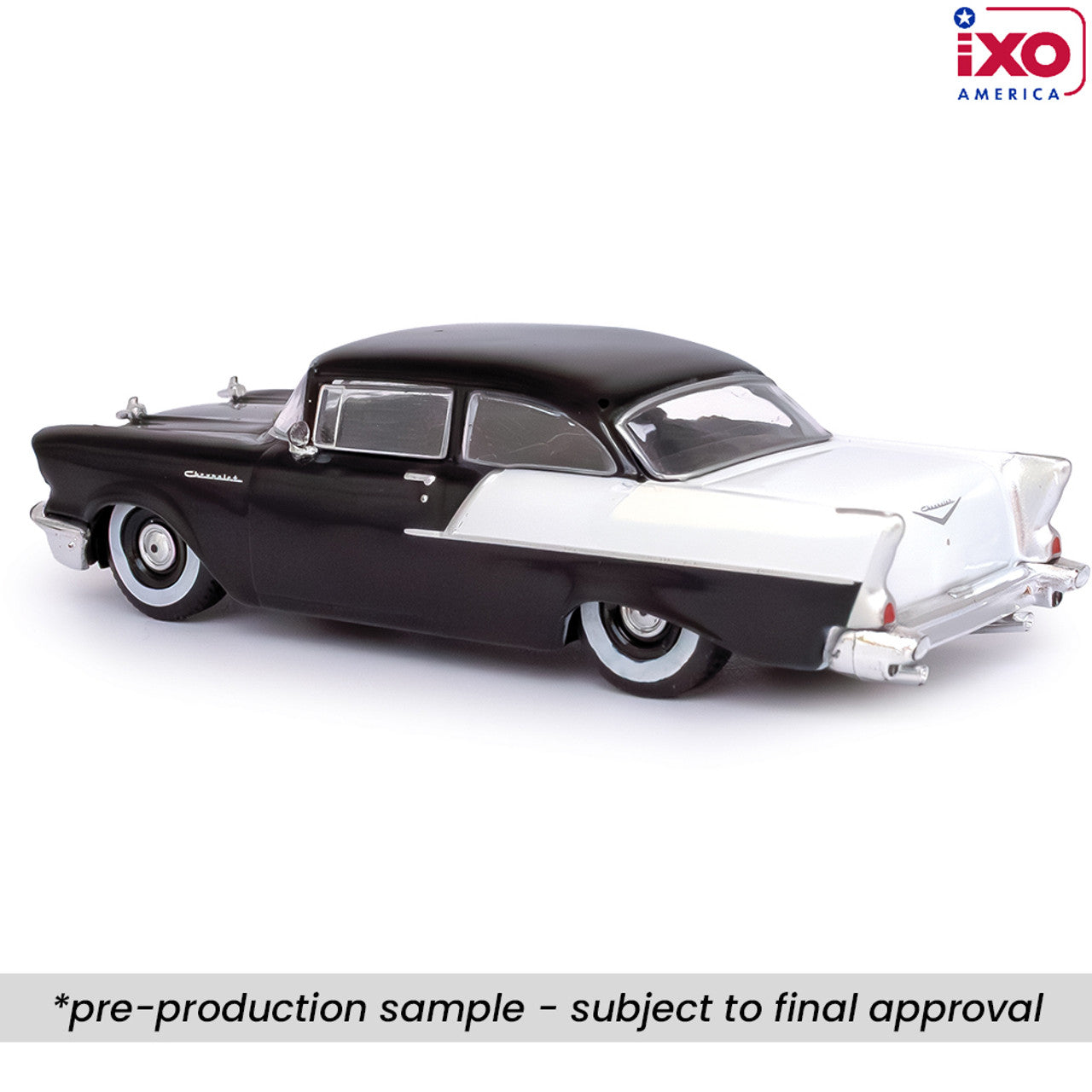 (PRE-0RDER 2025) 1957 Chevrolet One-Fifty Sedan - Onyx Black and India Ivory (1:64)