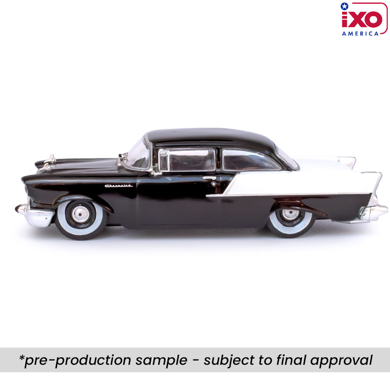 (PRE-0RDER 2025) 1957 Chevrolet One-Fifty Sedan - Onyx Black and India Ivory (1:64)