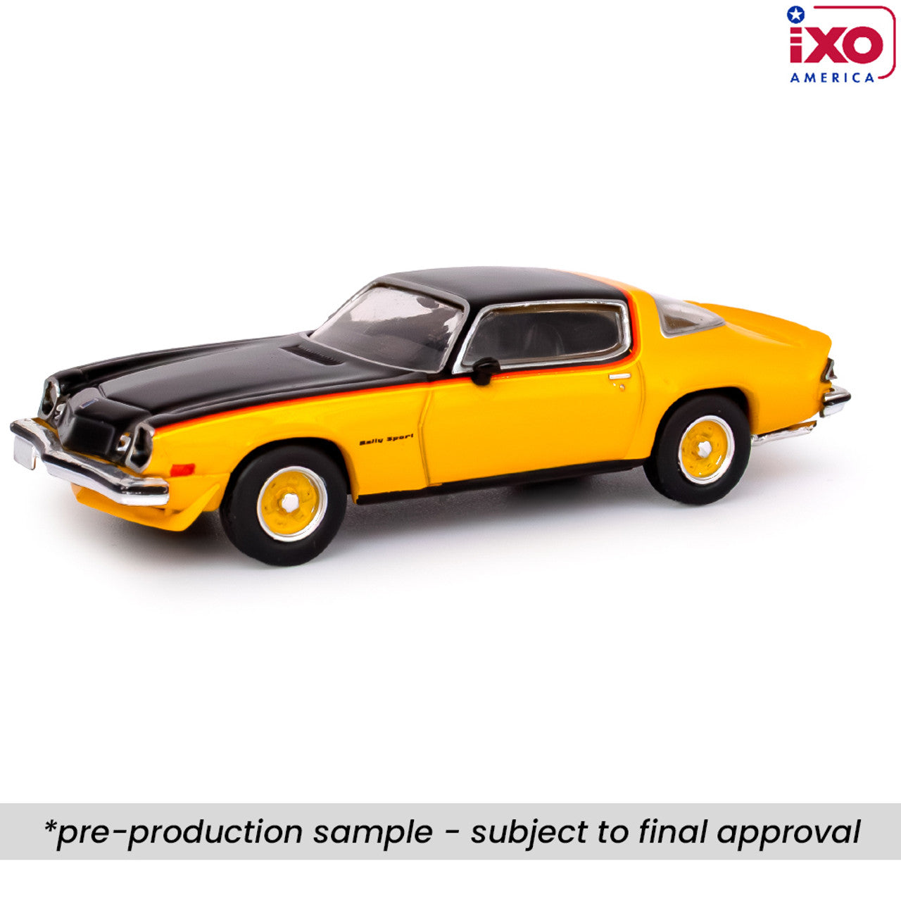 (PRE-0RDER 2025) 1976 Chevrolet Camaro Rally Sport - Bright Yellow and Black (1:64)