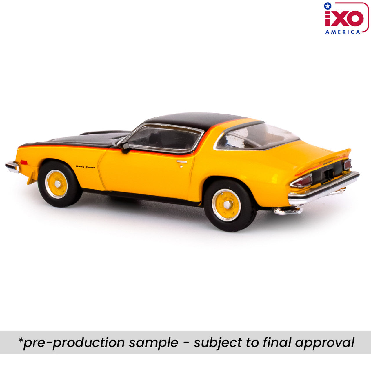 (PRE-0RDER 2025) 1976 Chevrolet Camaro Rally Sport - Bright Yellow and Black (1:64)