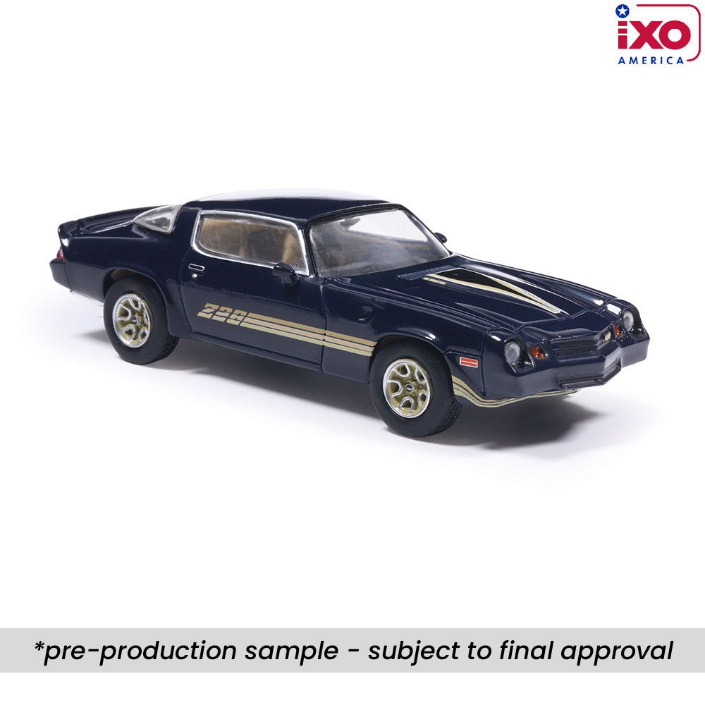 (PRE-0RDER 2026) 1981 Chevrolet Camaro Z28 - (Dark Blue Metallic/Gold Stripe)