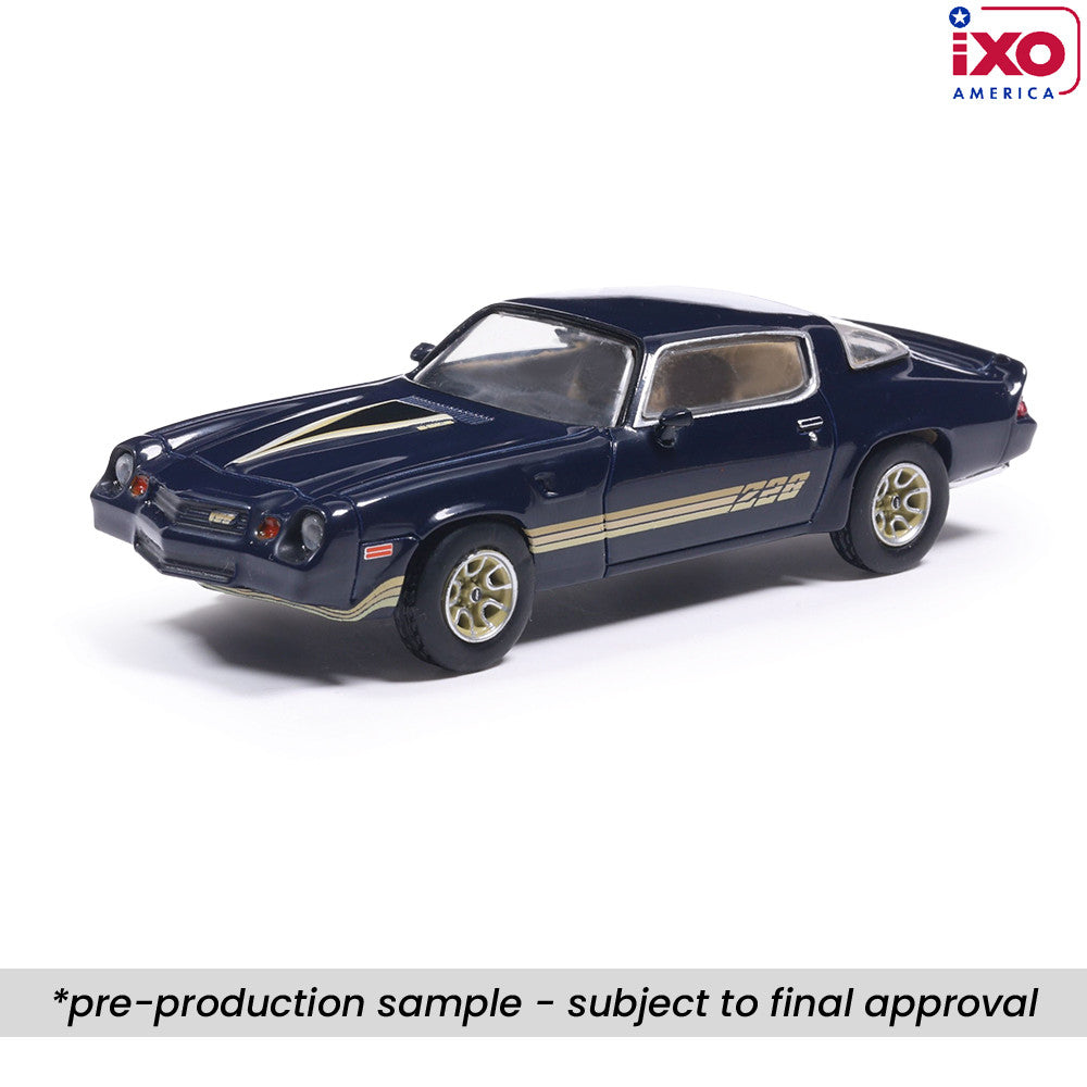 (PRE-0RDER 2026) 1981 Chevrolet Camaro Z28 - (Dark Blue Metallic/Gold Stripe)