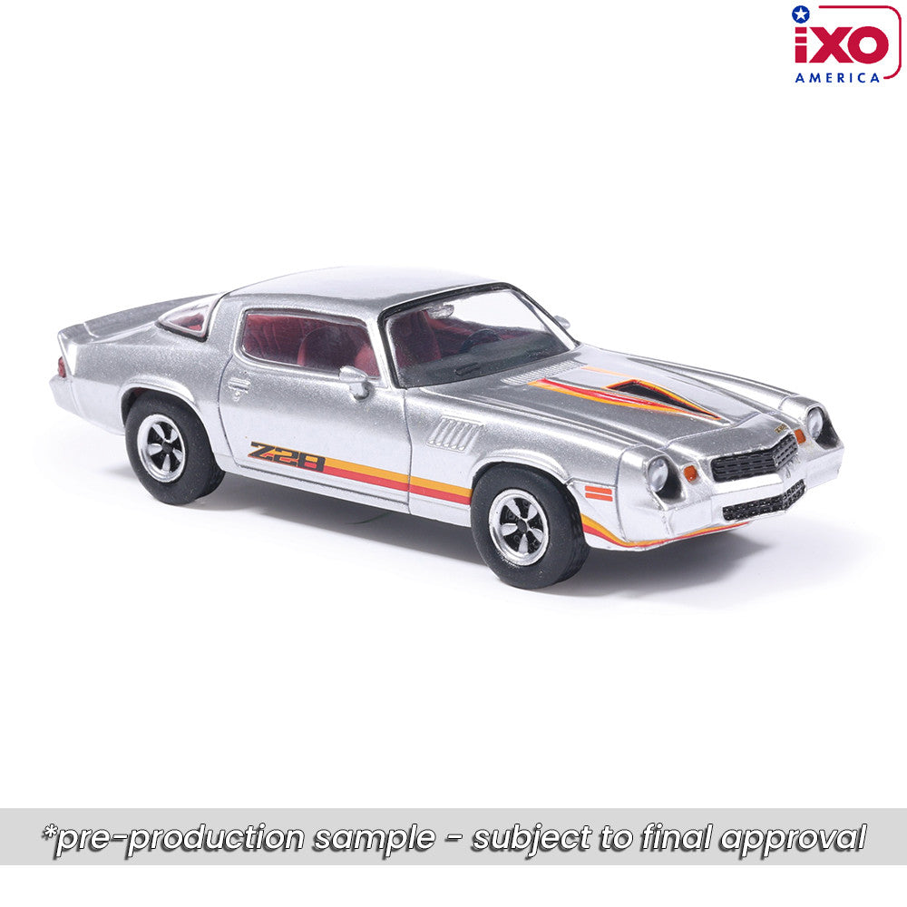 (PRE-0RDER 2026) 1979 Chevrolet Camaro Z28 - (Silver/Orange Stripes)