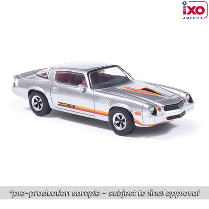 (PRE-0RDER 2026) 1979 Chevrolet Camaro Z28 - (Silver/Orange Stripes)