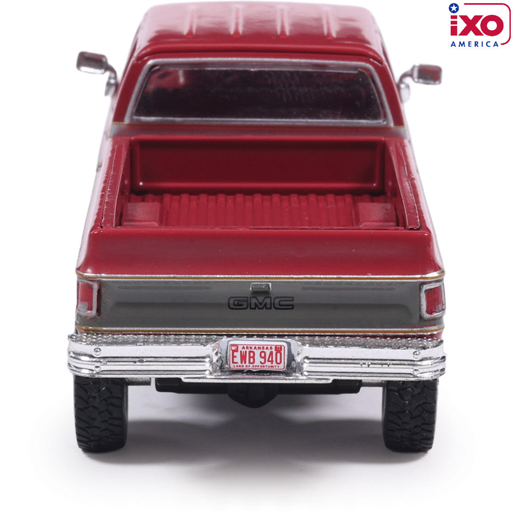 (PRE-0RDER 2026) 1977 GMC Sierra Grande K2500 Crew Cab Wideside Lifted - (Dark Red Metallic/Silver Special Two-Tone)