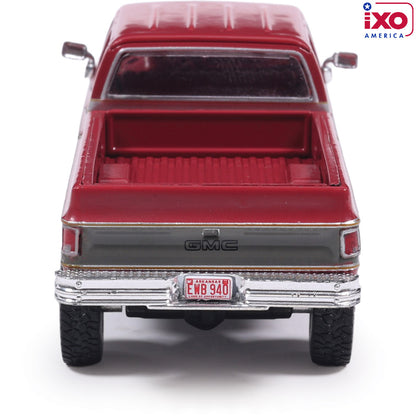 (PRE-0RDER 2026) 1977 GMC Sierra Grande K2500 Crew Cab Wideside Lifted - (Dark Red Metallic/Silver Special Two-Tone)