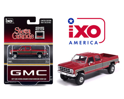 1977 GMC Sierra Grande K2500 Crew Cab Wideside Lifted - (Dark Red Metallic/Silver Special Two-Tone)