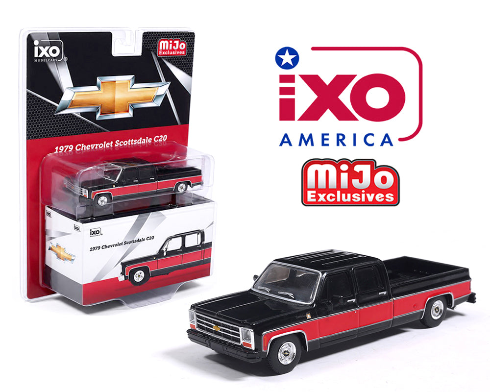 (PRE-0RDER 2026) 1979 Chevrolet Scottsdale C20 Crew Cab (Black &amp; Red) IAPR1015