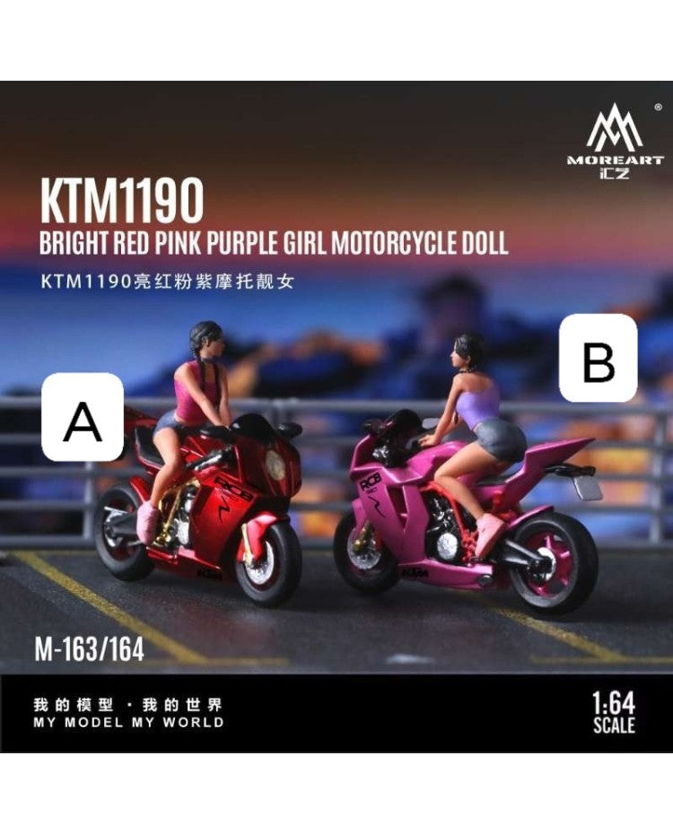 MoreArt 1/64 - Motocycle with Doll Rose-Pink  "Version B" MO222164