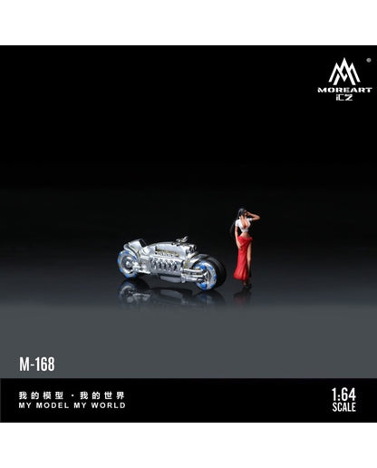 MoreArt 1/64 - Dodge tomahawk silver motorcycle girl MO222168