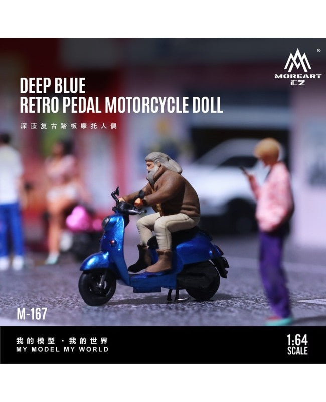 MoreArt 1/64 - Deep Blue Retro Motorcycle  - MO222167