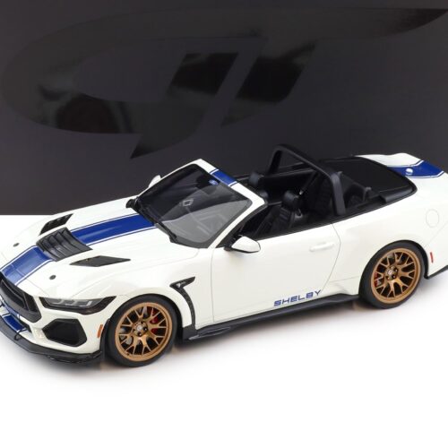 GT Spirit 1:18 Shelby Mustang Super Snake 2025 – Blanc Oxford / Bandes bleues – GT572