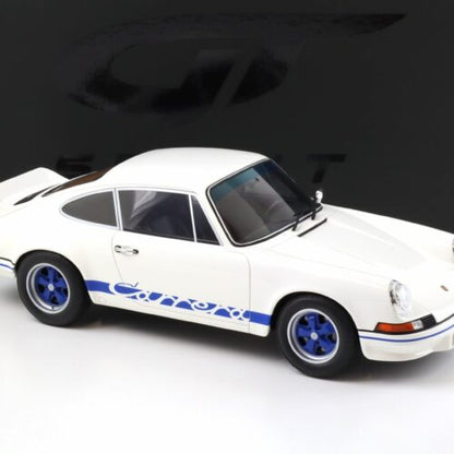 GT Spirit 1:12 Porsche 911 Carrera RS 2.7 Coupé 1973 – Blanc Grand Prix / Bleu – GT921
