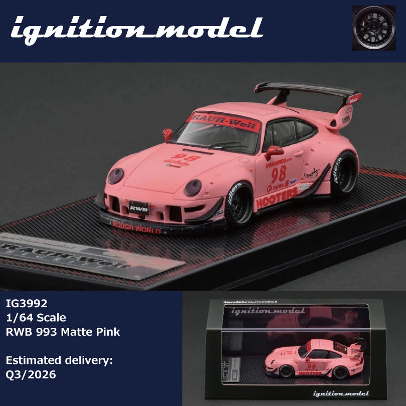 Ignition Model 1:64 Porsche 911 RWB 993 – Rose mat – Édition limitée – IG3992