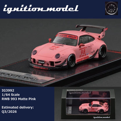 Ignition Model 1:64 Porsche 911 RWB 993 – Rose mat – Édition limitée – IG3992
