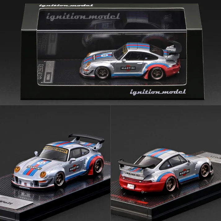 (PRE-ORDER 2026/2027) Ignition Model 1:64 Porsche 911 (993) RWB MARTINI – Argent – Édition limitée – IG4213