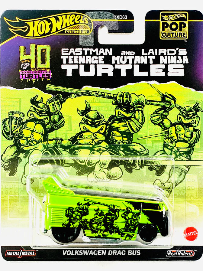 Hot Wheels Premium 2024 Pop Culture, Teenage Mutant Ninja Turtles TMNT VOLKSWAGEN DRAG BUS (HVJ46)