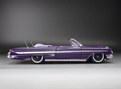 (PURPLE-VIOLET) 1961 Chevrolet Impala Open Convertilbe Lowrider (with movable suspension)