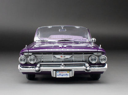 (PURPLE-VIOLET) 1961 Chevrolet Impala Open Convertilbe Lowrider (with movable suspension)