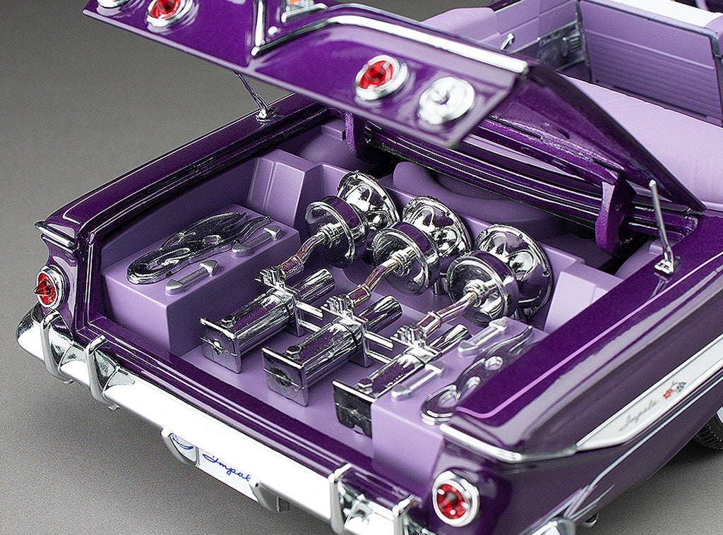 (PURPLE-VIOLET) 1961 Chevrolet Impala Open Convertilbe Lowrider (with movable suspension)