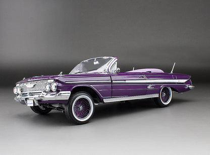 (PURPLE-VIOLET) 1961 Chevrolet Impala Open Convertilbe Lowrider (with movable suspension)