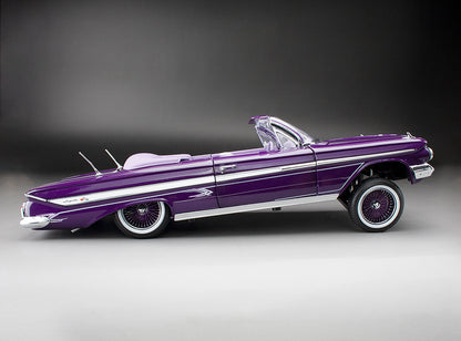 (PURPLE-VIOLET) 1961 Chevrolet Impala Open Convertilbe Lowrider (with movable suspension)