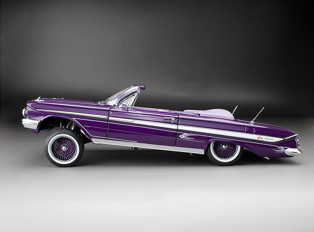 (PURPLE-VIOLET) 1961 Chevrolet Impala Open Convertilbe Lowrider (with movable suspension)