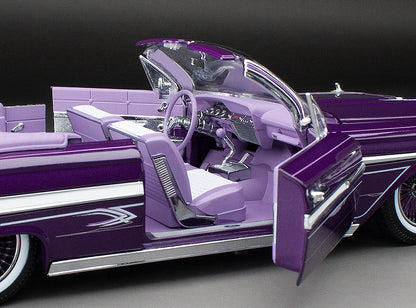 (PURPLE-VIOLET) 1961 Chevrolet Impala Open Convertilbe Lowrider (with movable suspension)