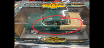 **Voir Note** American Muscle 1:18 Chevrolet Bel Air 1955 Vert/Ivoire 7256