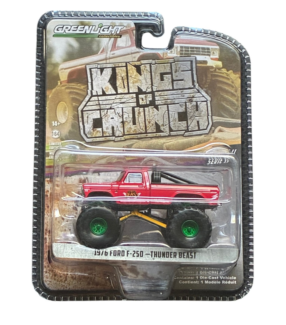 CHASE CAR – Monster Truck Ford F-250 1976 “Thunder Beast” – Kings of Crunch Série 11 – GreenLight 1:64 – GL49110-B-CHASE