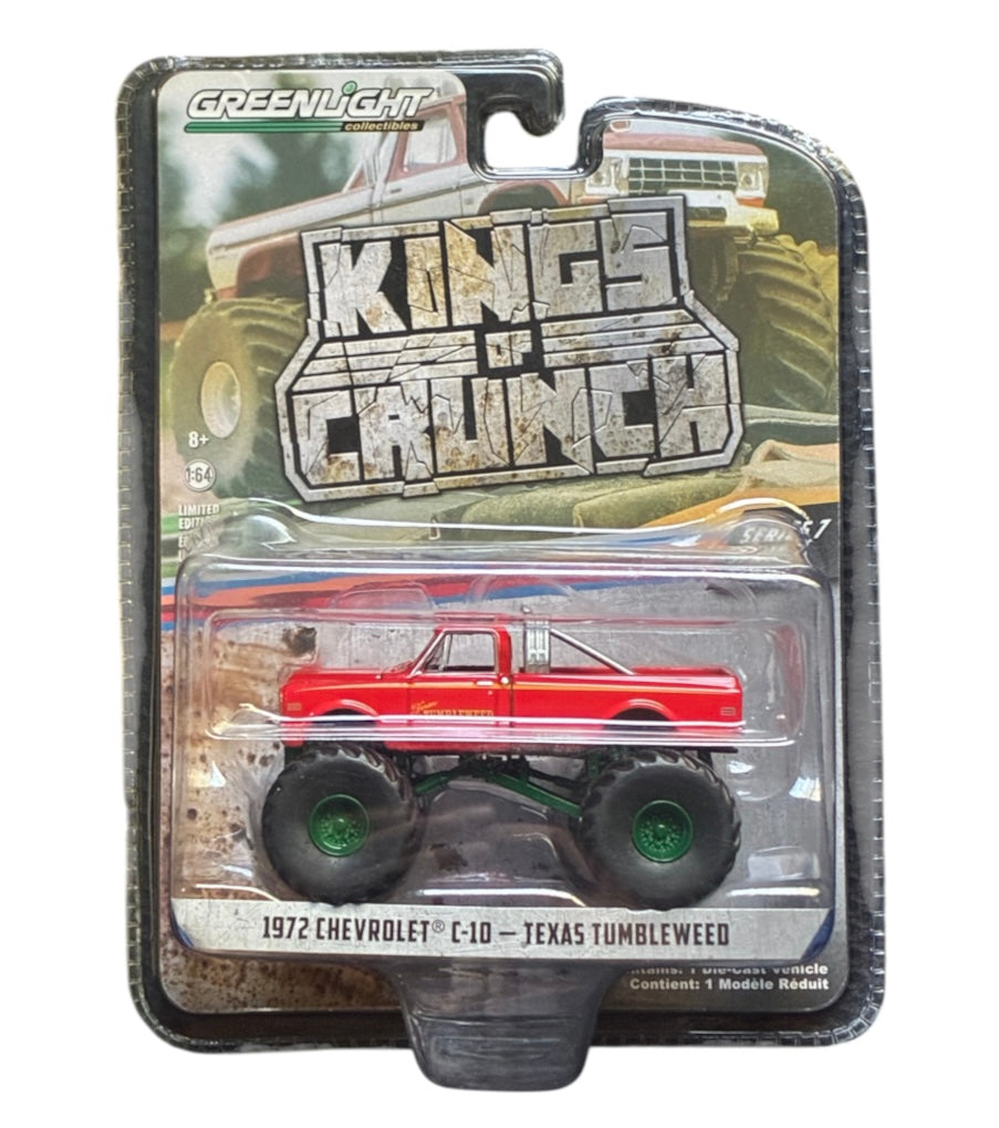 CHASE CAR – Monster Truck Chevrolet C-10 1972 “Texas Tumbleweed” – Kings of Crunch Série 7 – GreenLight 1:64 – GL49070-B-CHASE