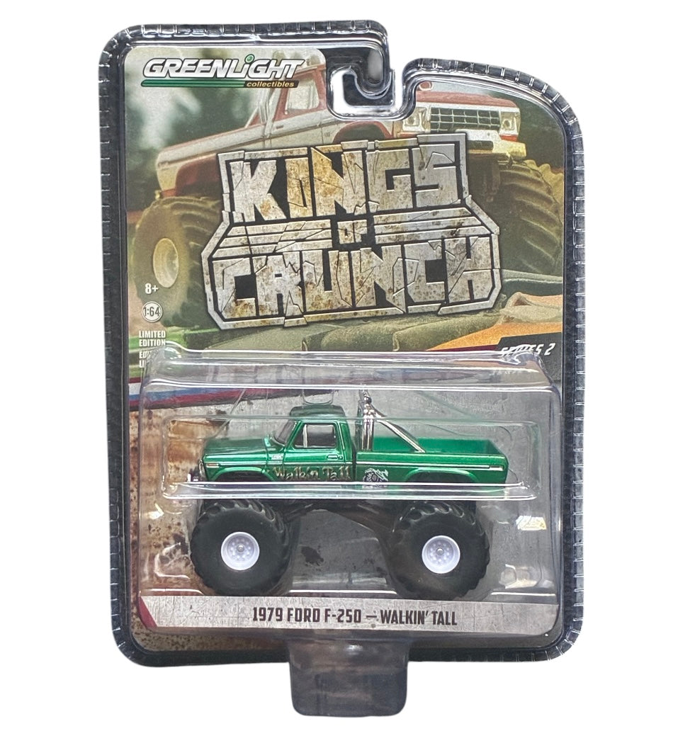 CHASE CAR – Monster Truck Ford F-250 1979 “Walkin’ Tall” – Kings of Crunch Série 2 – GreenLight 1:64 – GL49020-E-CHASE