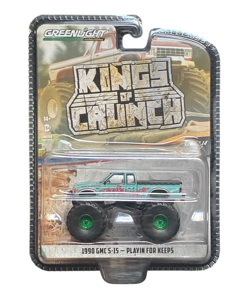CHASE CAR – Monster Truck GMC S-15 1990 “Playin’ for Keeps” – Kings of Crunch Série 14 – GreenLight 1:64 – GL49140-E-CHASE