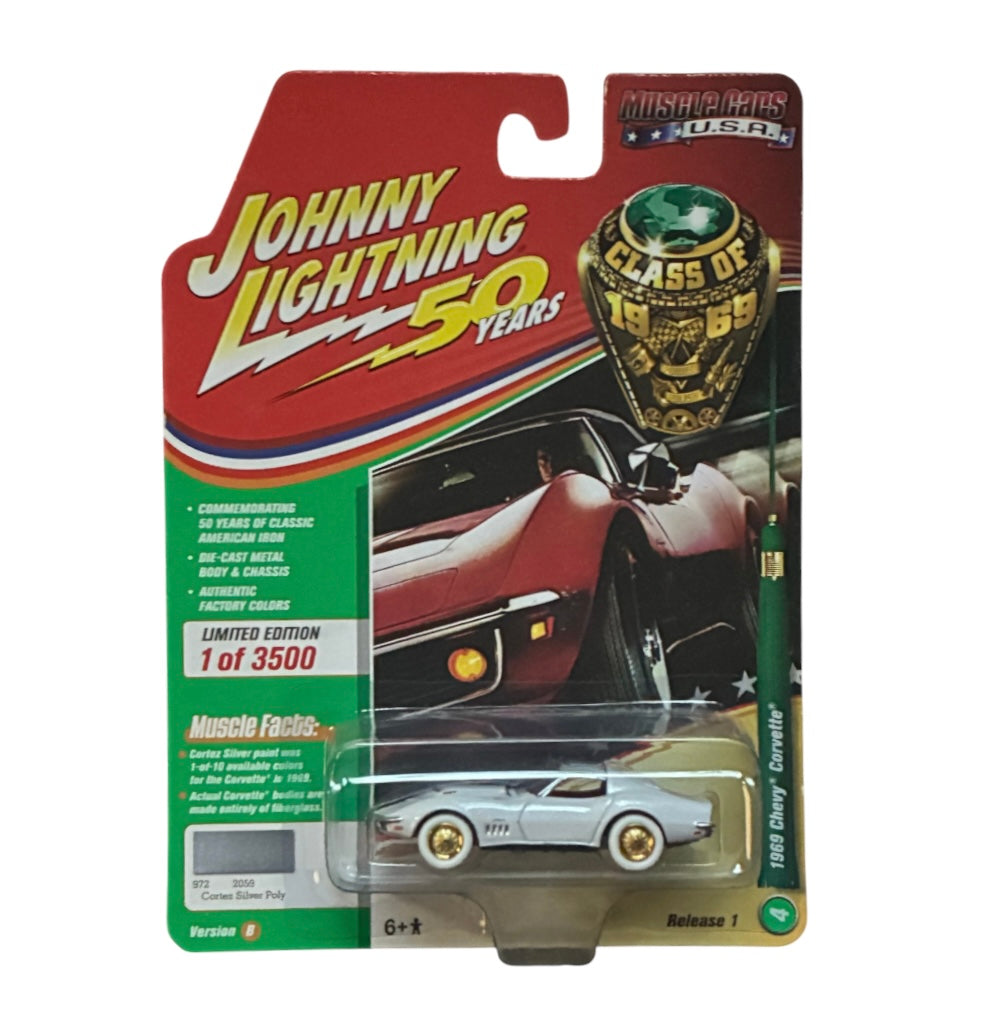 CHASE CAR – 1969 Chevrolet Corvette – Muscle Cars U.S.A. Release 1 Version B – Johnny Lightning 1:64 – JLMC019-1B-4-CHASE