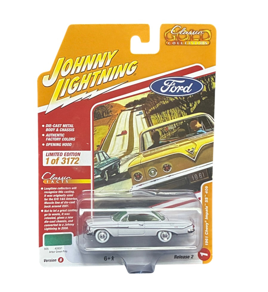 CHASE CAR – Johnny Lightning – 1961 Chevrolet Impala SS 409 – Classic Gold Release 2 Version B – 1:64 – JLCG032-2B-1-CHASE
