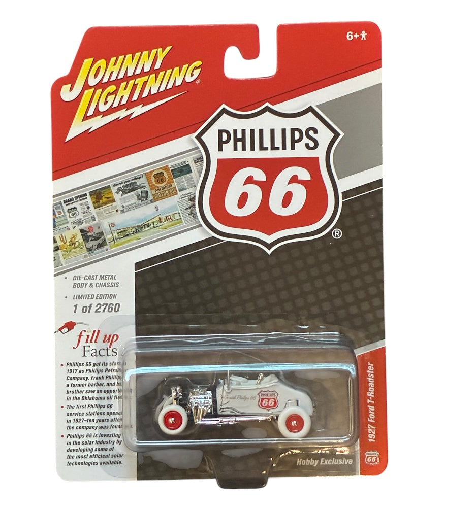 CHASE CAR – Johnny Lightning 1:64 Ford T-Roadster 1927 Phillips 66 Hobby Exclusive Blanc – JLSP011-CHASE