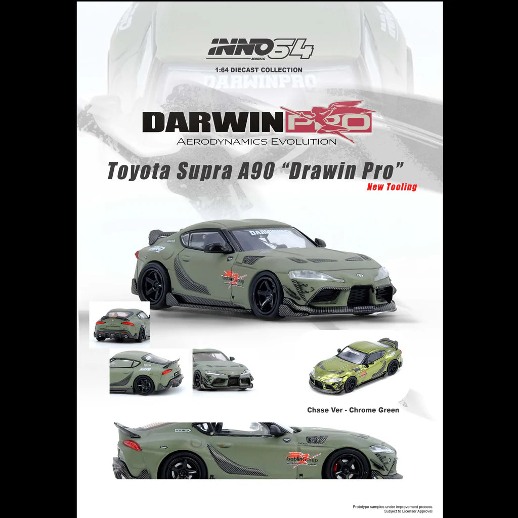 INNO64 1/64 - Toyota Supra A90 Darwin Pro Matt Green - IN64-A90DP-MATGR
