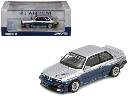 INNO64 1/64 - Pandem BMW E30 M3 Silver/Blue - IN64-E30P-SILBLU