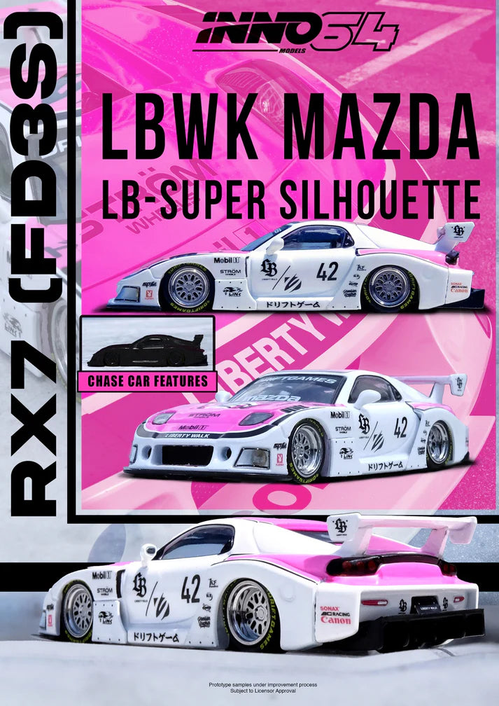 (PRE-ORDER 2026) Mazda RX-7 (FD3S) LB-Super Silhouette “Drift Games 2025” INNO64 1:64 IN64-LBWK-RX7-08