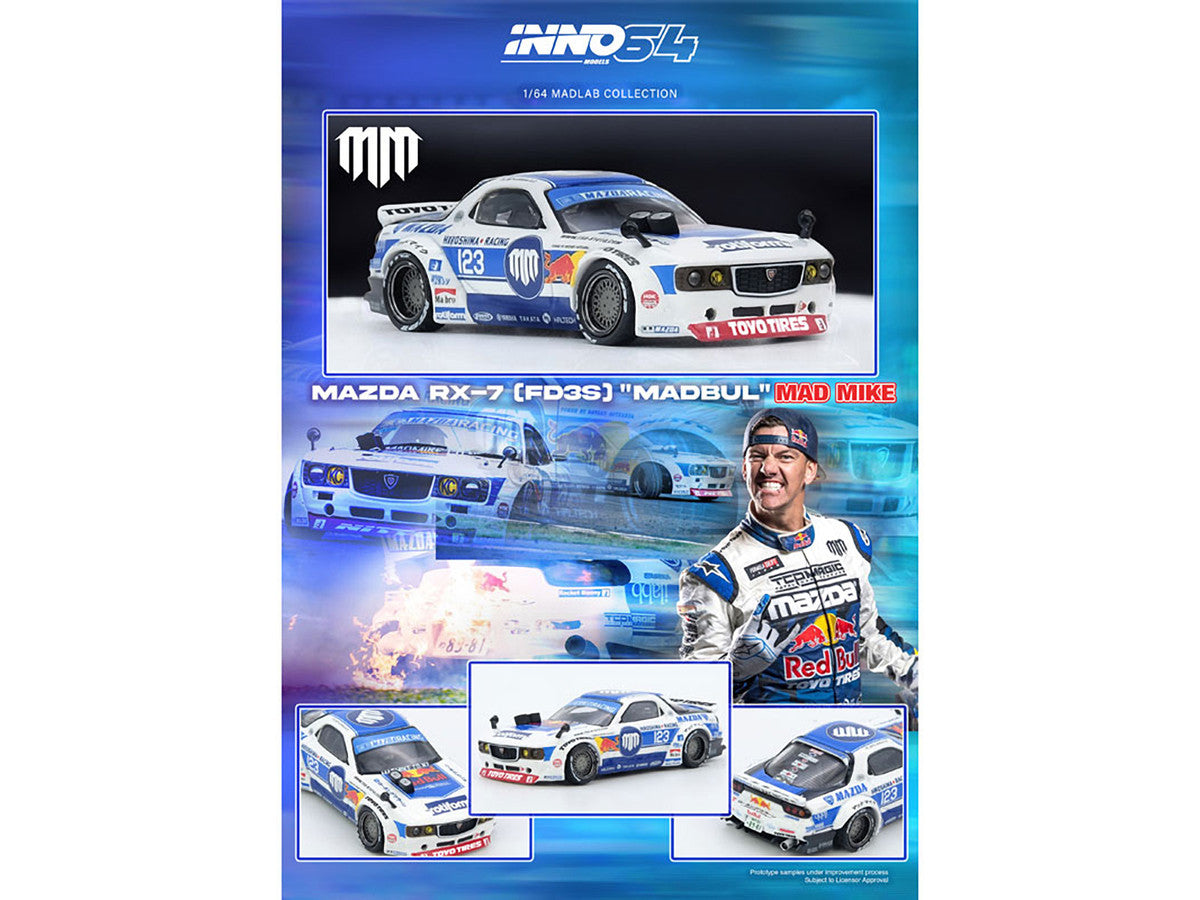 INNO64 1/64 - Mazda RX7 (FD3S) "Pandem Rocket Bunny" Madbul Madlab Collection 001 - IN64-MADLAB01-MADBUL