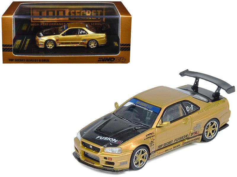 (PRE-ORDER 2025) INNO64 1/64 TOP SECRET R34 GT-R Gold IN64-R34TS-GOLD