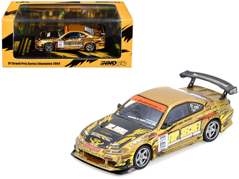 INNO64 1/64 - Top Secret Nissan Silvia (S15) Gold D1 Grand Prix Series Champion 2004 - IN64-S15TS-D104