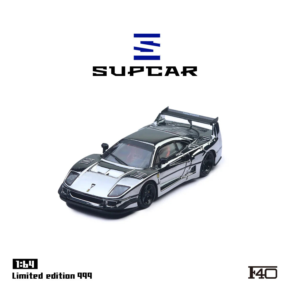 SUPCAR 1/64- Ferrari F40 Silver Plating SC64008 (limit 1 per client)